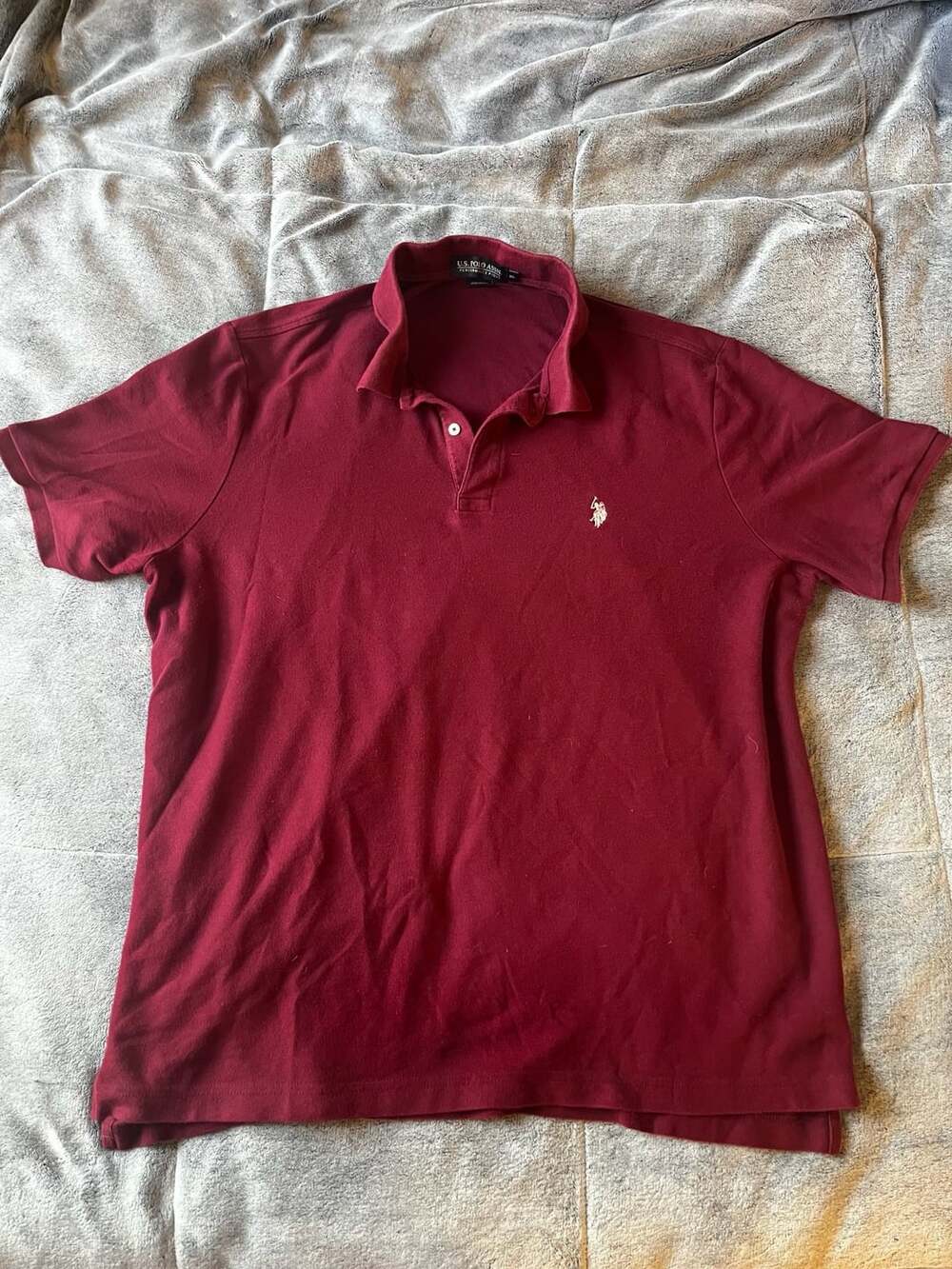 U.S. Polo Assn. Men's Performance Pique Polo Shirt Size 2XL Burgundy